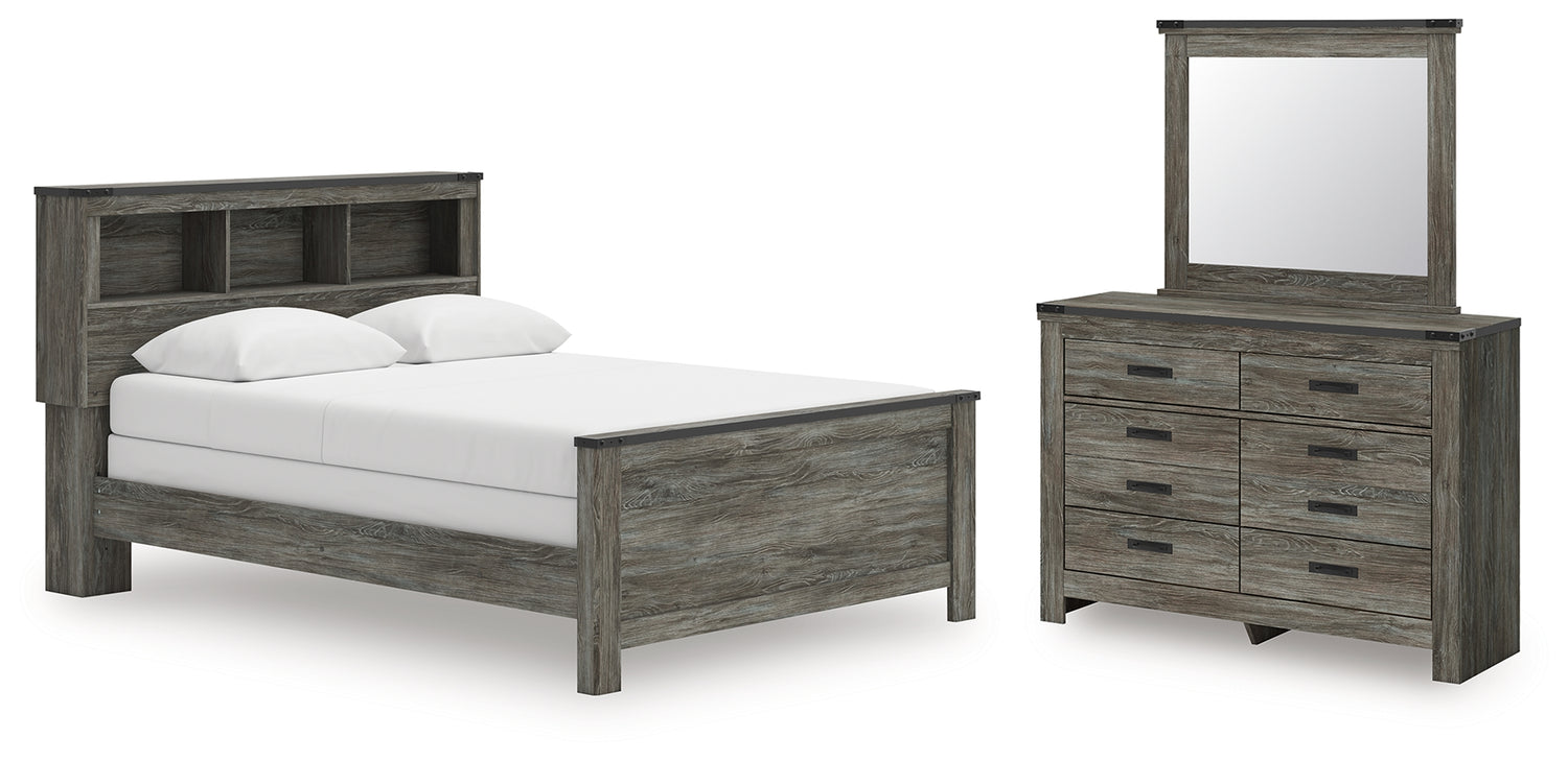 Frandern Queen Bookcase Bed, Dresser and Mirror - B4480B7