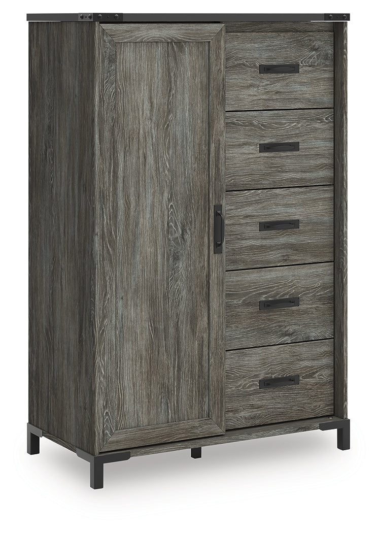 Frandern Queen Panel Bed, Dresser, Mirror, Chest and 2 Nightstands - B4480B29
