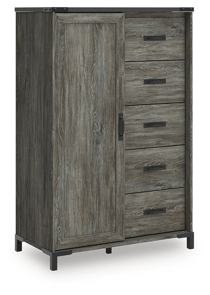 Frandern Queen Panel Bed, Dresser, Mirror, Chest and 2 Nightstands - B4480B29