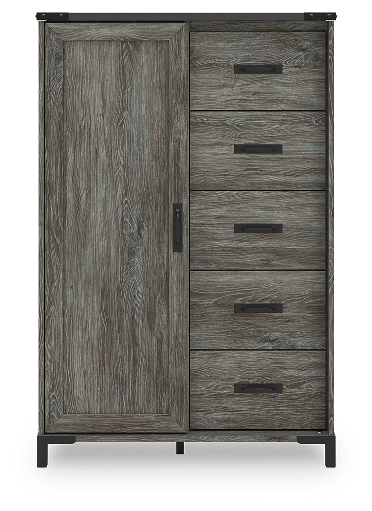 Frandern Queen Panel Bed, Dresser, Mirror, Chest and 2 Nightstands - B4480B29