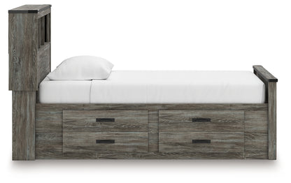 Frandern Twin Bookcase Bed with Storage, Dresser and Mirror - B4480B10