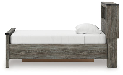Frandern Twin Bookcase Bed with Storage, Dresser and Mirror - B4480B10
