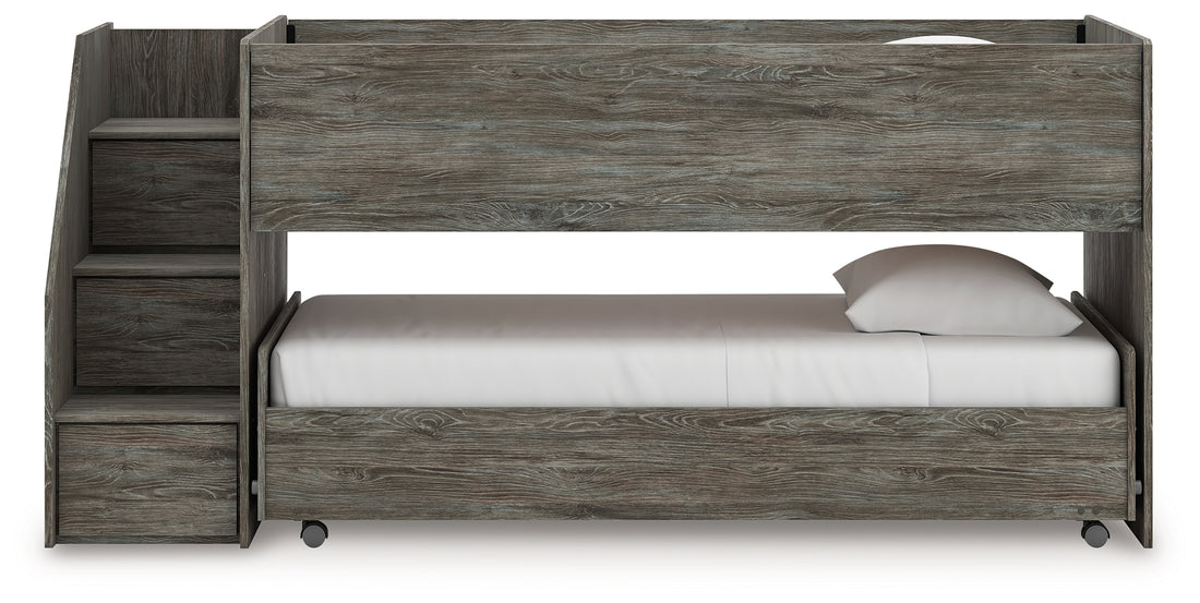 Frandern Twin Over Twin Loft Bed and Mattresses - B4480B27