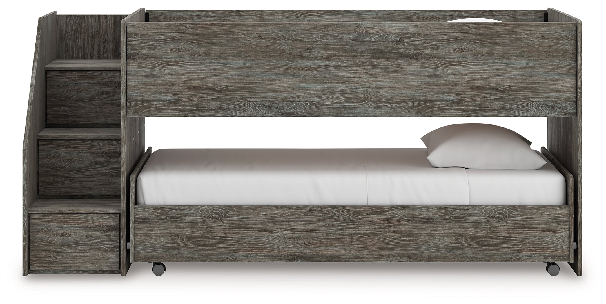 Frandern Twin Over Twin Loft Bed and Mattresses - B4480B27