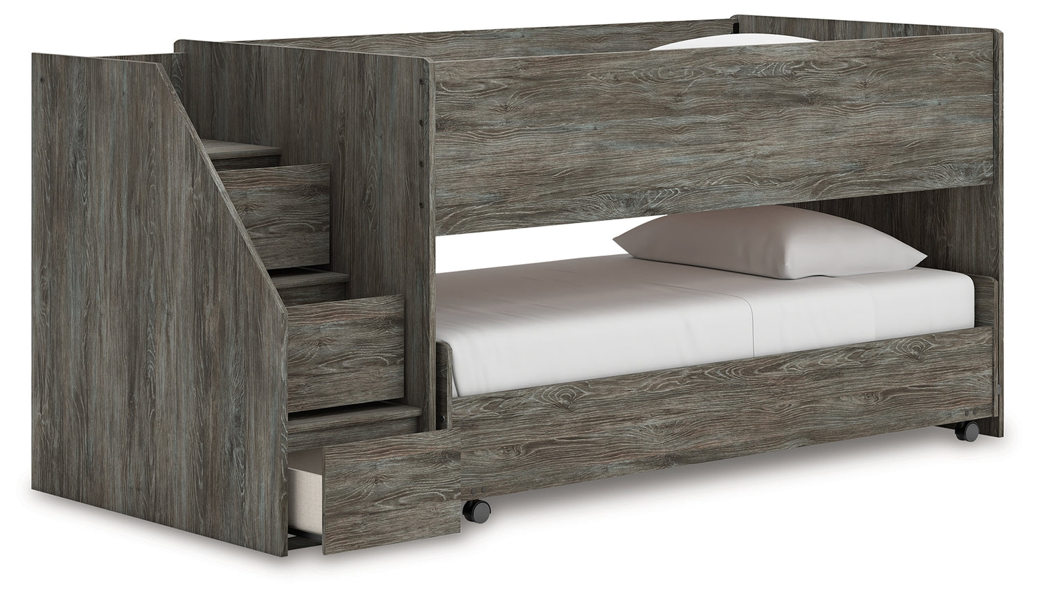 Frandern Twin Over Twin Loft Bed and Mattresses - B4480B27