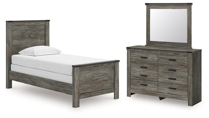 Frandern Twin Panel Bed, Dresser and Mirror - B4480B18