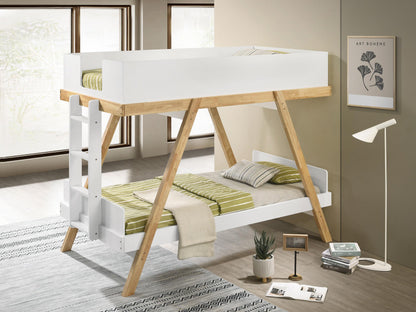 Frankie Twin Over Twin Bunk Bed with 7-inch Mattresses White - 460570T-SM