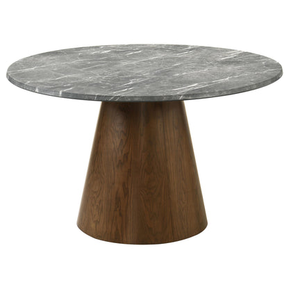 Franklin 59-inch Round Dining Table Grey and Dark Oak - 193820