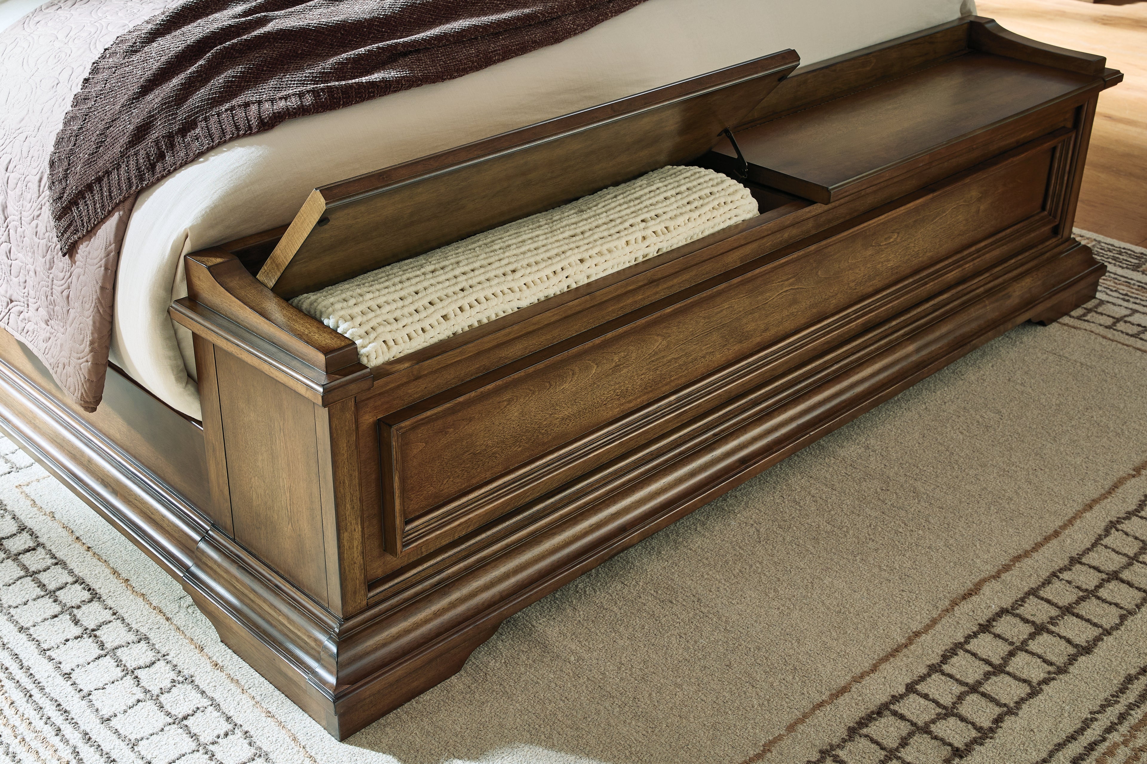 Frantanna Brown California King Panel Storage Bed - PCB949B9