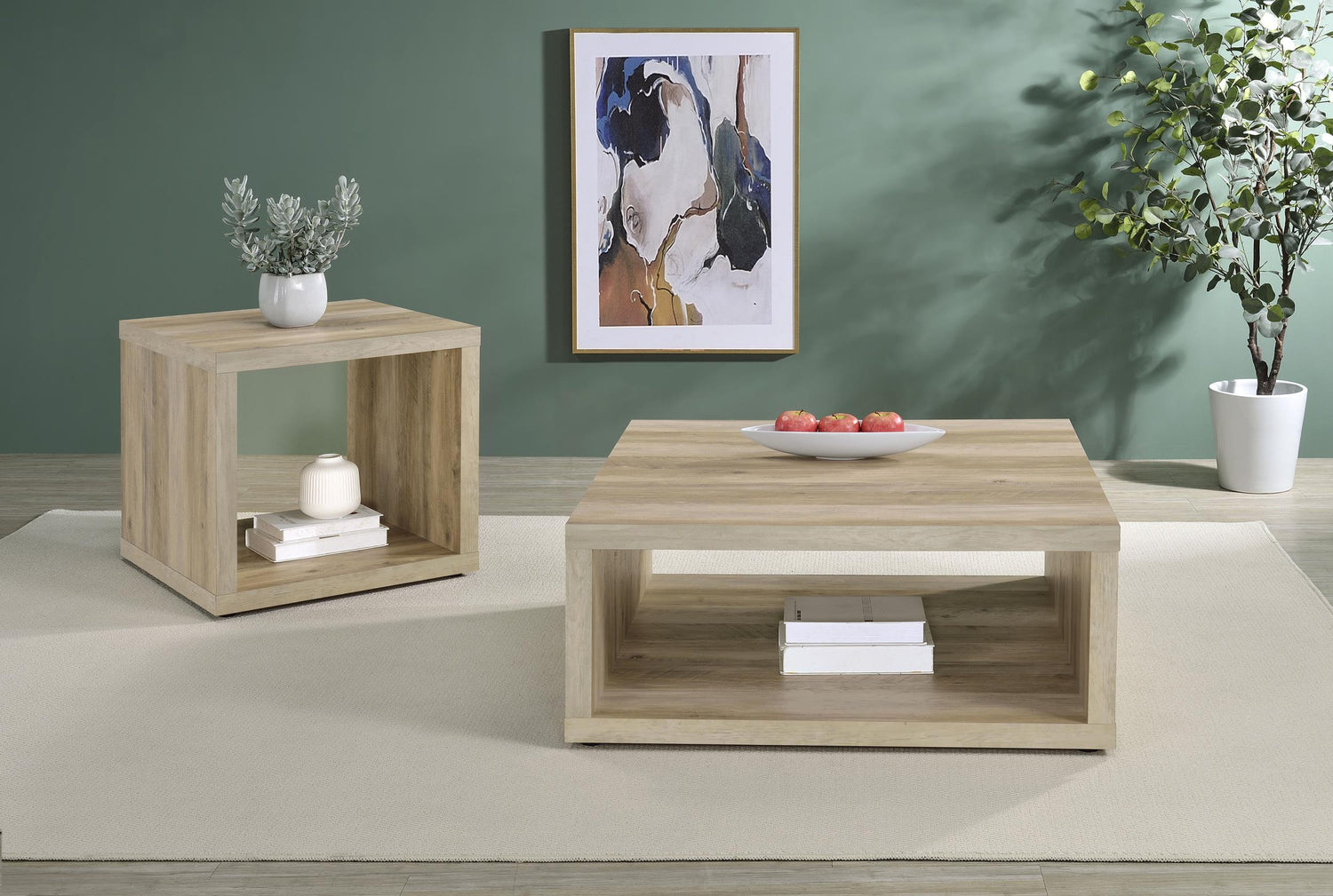 Frisco 2-piece Coffee and End Table Set Distressed Pine - 710518-S2