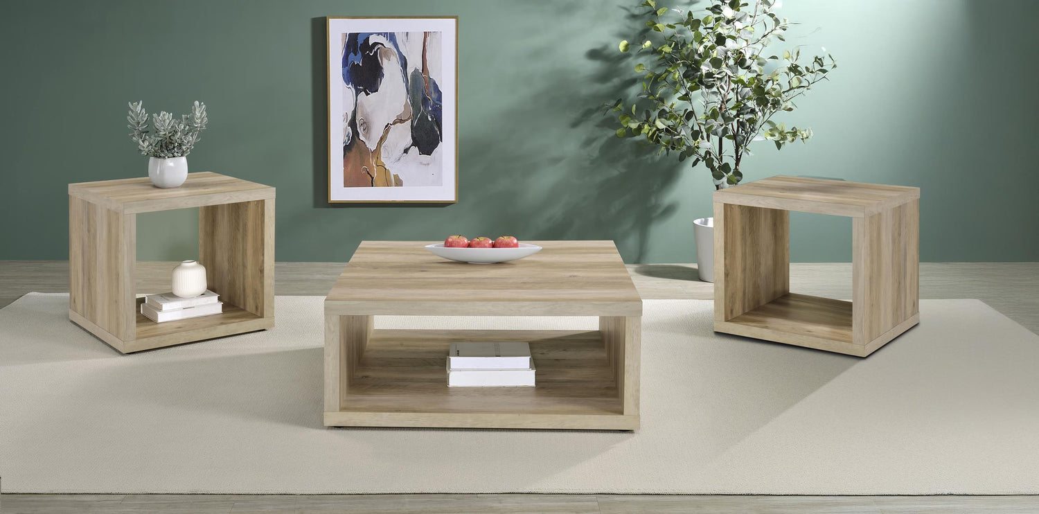 Frisco 3-piece Coffee and End Table Set Distressed Pine - 710518-S3