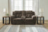 Frohn Chocolate Reclining Loveseat with Console - 3740794