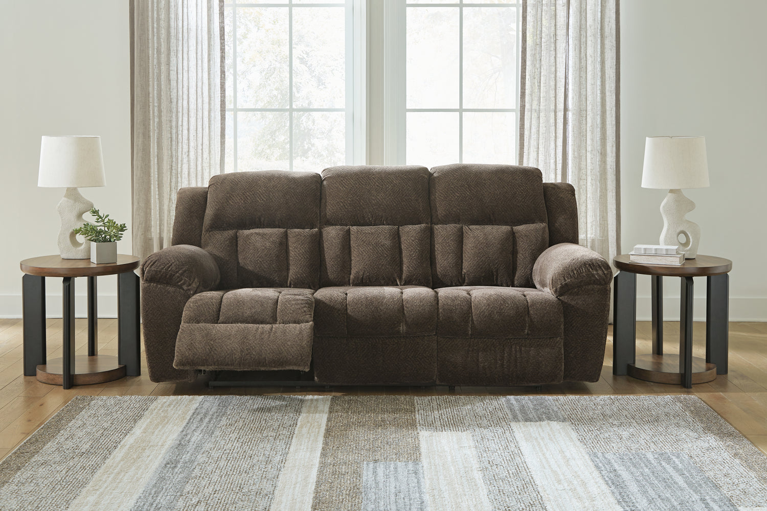 Frohn Chocolate Reclining Sofa and Loveseat - 37407U1