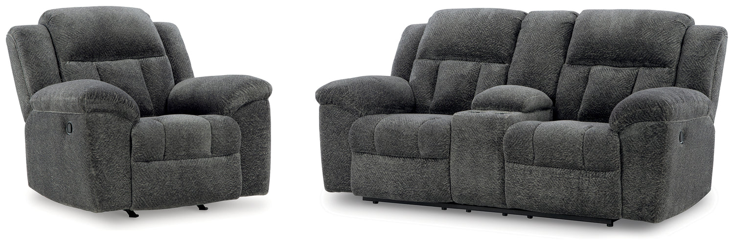 Frohn Graphite Reclining Loveseat and Recliner - 37406U1