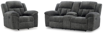 Frohn Graphite Reclining Loveseat and Recliner - 37406U1