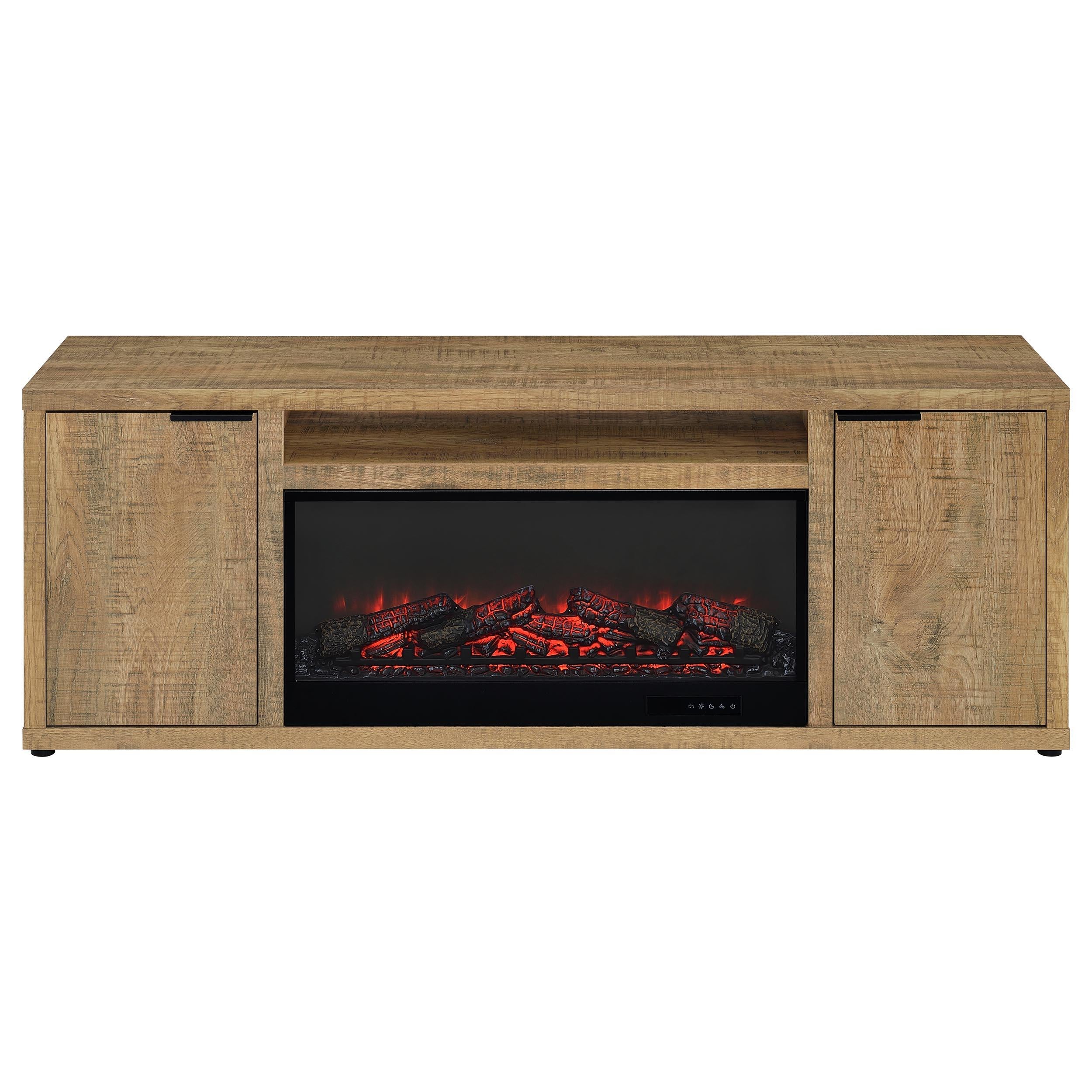 Fuller 60-inch 2-door TV Stand Fireplace Media Console Mango - 722852