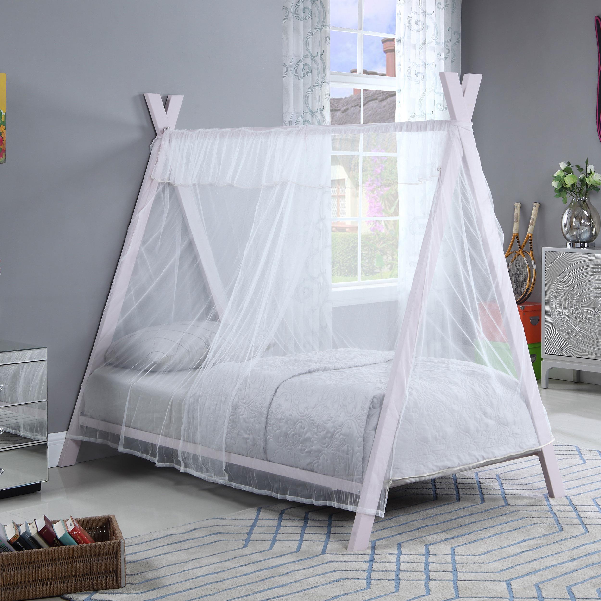 Fultonville Metal Twin Tent Bed with 7-inch Mattress Pink - 302133-SM