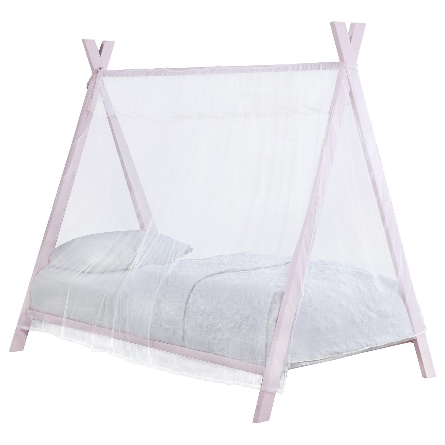 Fultonville Metal Twin Tent Bed with 7-inch Mattress Pink - 302133-SM
