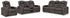 Fyne-Dyme Sofa, Loveseat and Recliner in Shadow - PKG016477