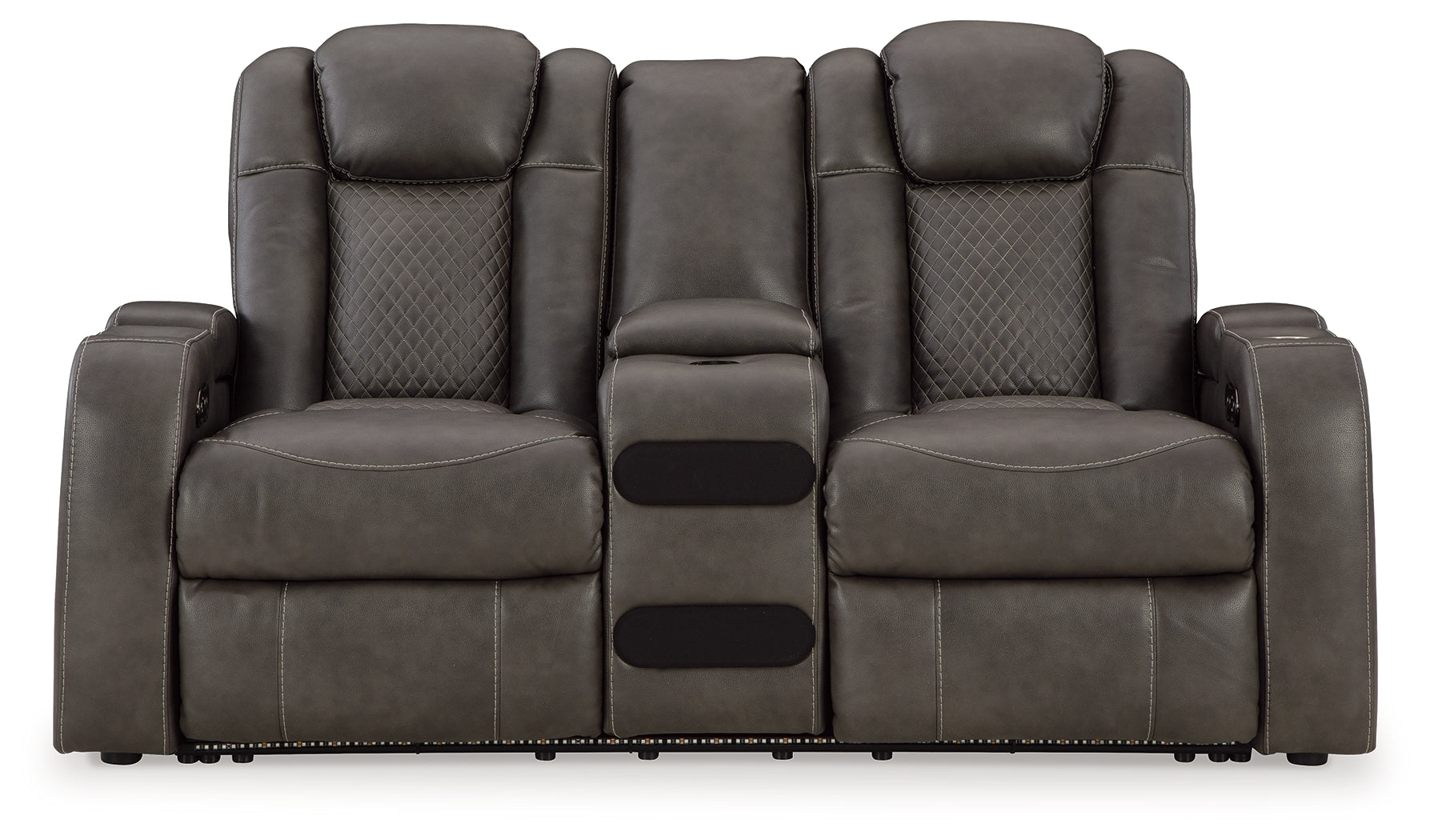 Fyne-Dyme Sofa, Loveseat and Recliner in Shadow - PKG016477