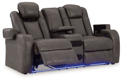 Fyne-Dyme Sofa, Loveseat and Recliner in Shadow - PKG016477