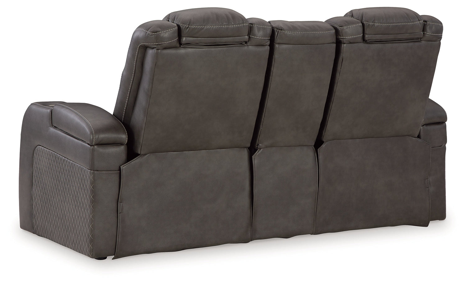 Fyne-Dyme Sofa, Loveseat and Recliner in Shadow - PKG016477