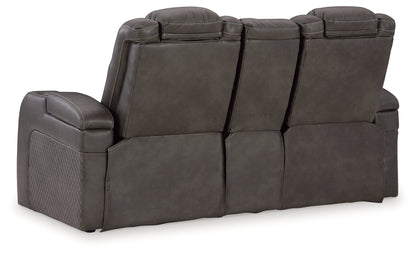 Fyne-Dyme Sofa, Loveseat and Recliner in Shadow - PKG016477
