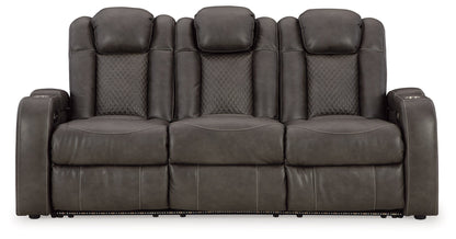 Fyne-Dyme Sofa, Loveseat and Recliner in Shadow - PKG016477