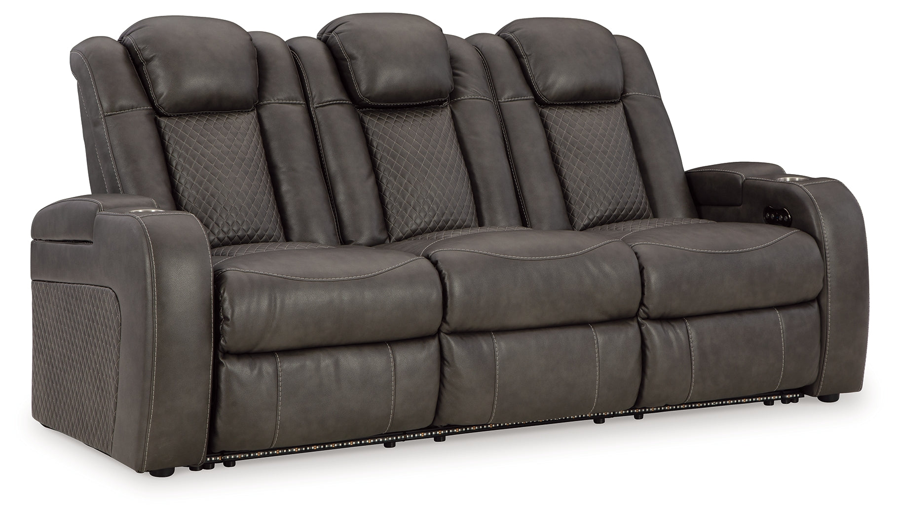 Fyne-Dyme Sofa, Loveseat and Recliner in Shadow - PKG016477