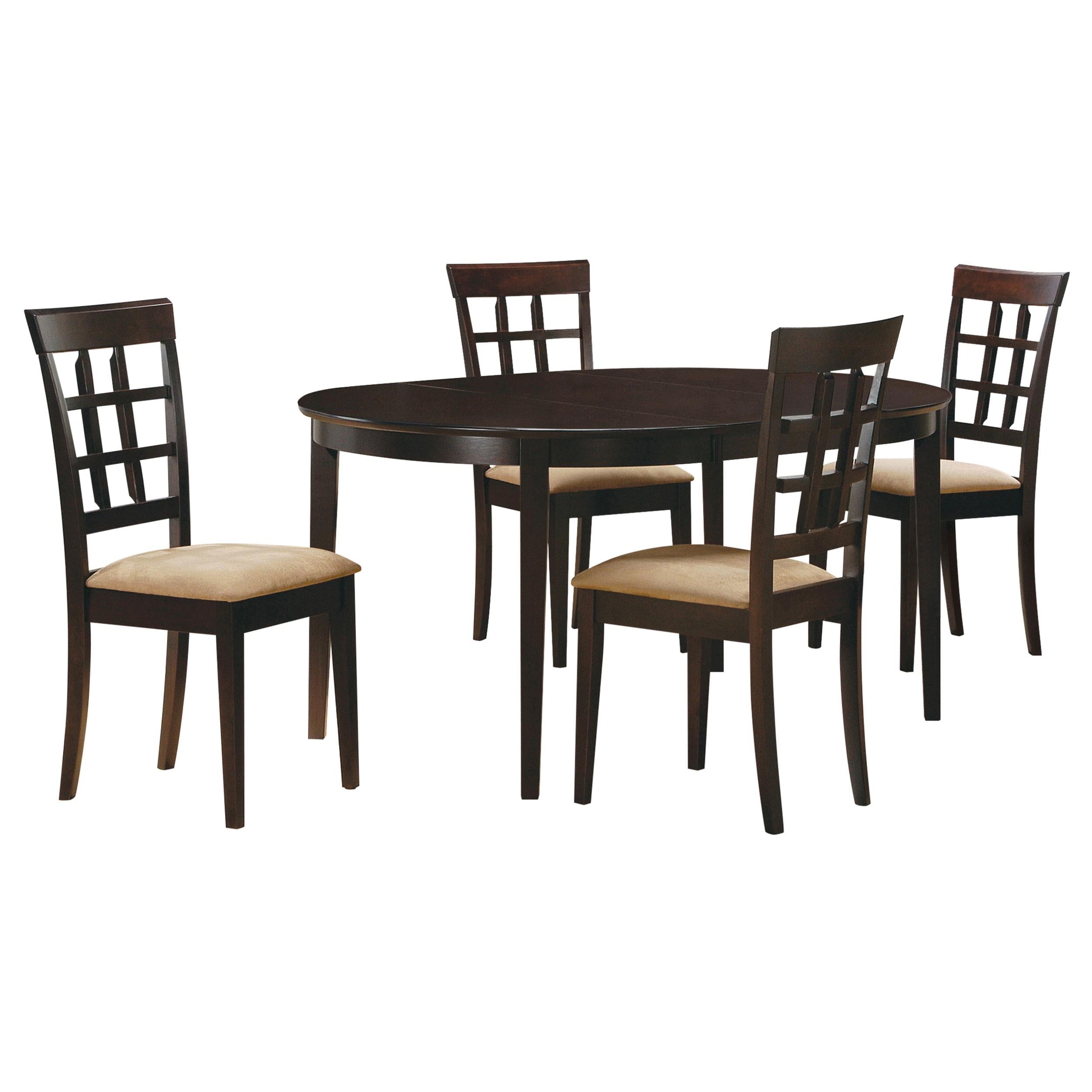 Gabriel 5-piece Extension Leaf Dining Table Set Cappuccino - 100770-S5