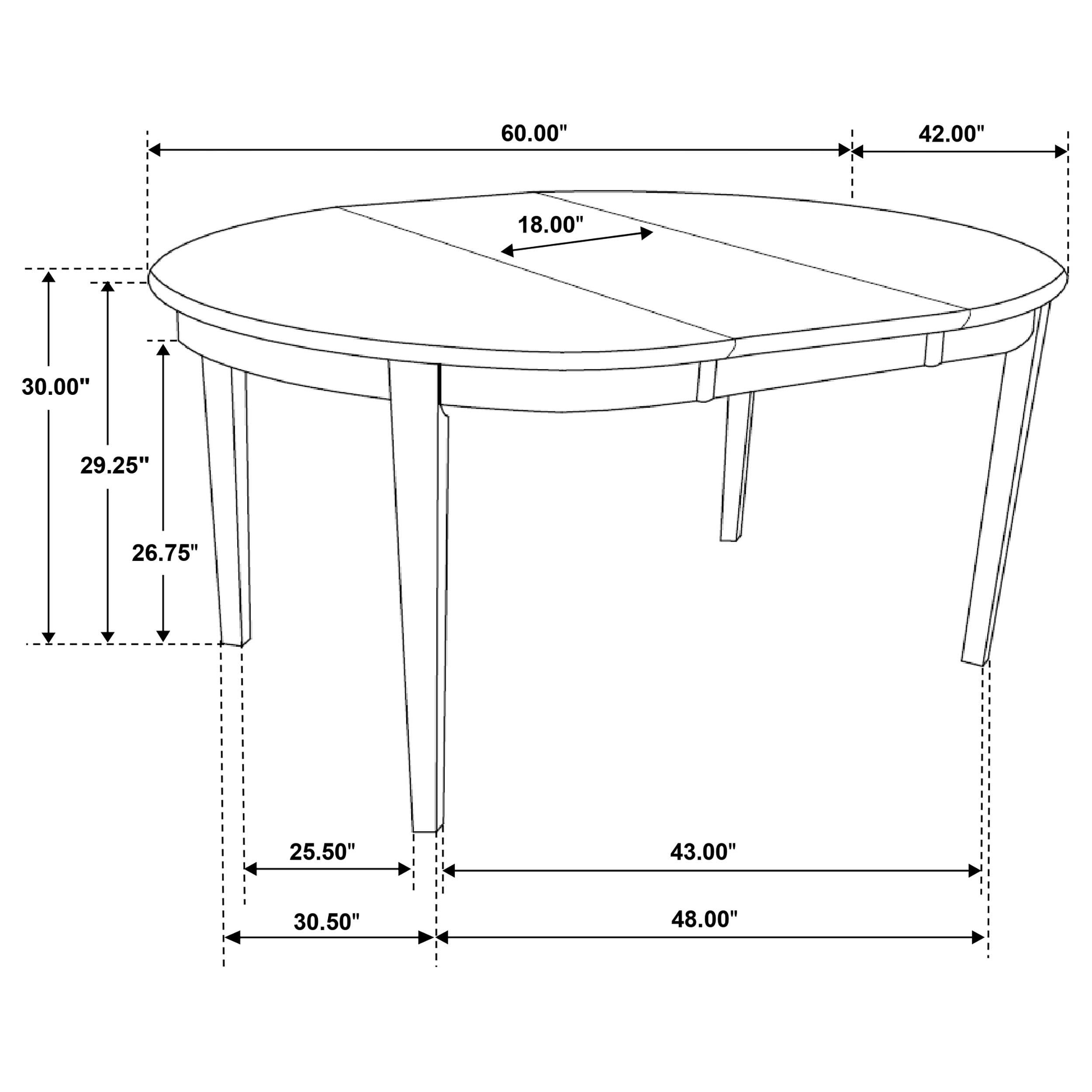 Gabriel 5-piece Extension Leaf Dining Table Set Cappuccino - 100770-S5A