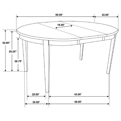 Gabriel 5-piece Extension Leaf Dining Table Set Cappuccino - 100770-S5A