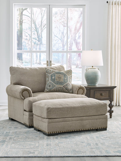 Galemore Chair and Ottoman in Quarry - PKG019281