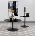 Ganso 2-piece Round Glass Top Coffee and End Table Set Black - 709688-S2