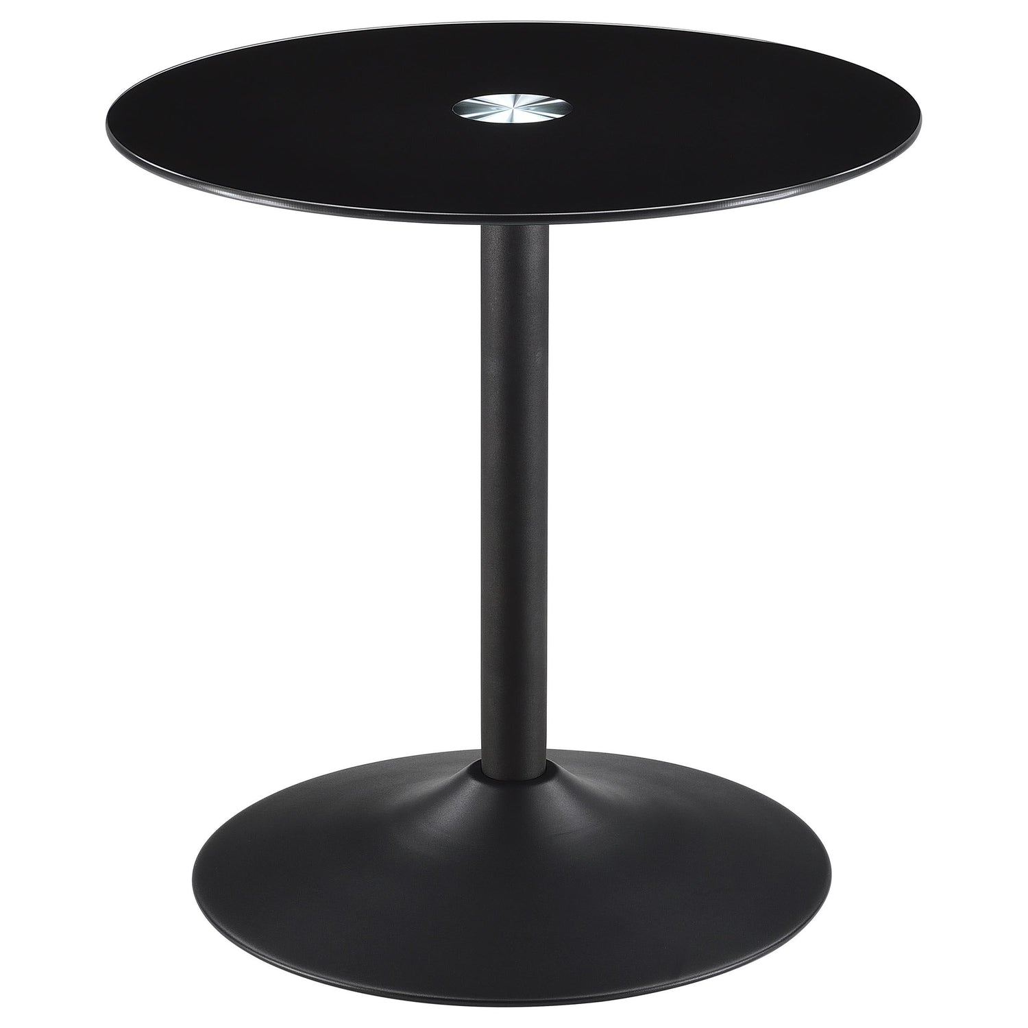 Ganso 2-piece Round Glass Top Coffee and End Table Set Black - 709688-S2