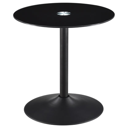 Ganso 2-piece Round Glass Top Coffee and End Table Set Black - 709688-S2
