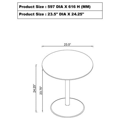 Ganso 2-piece Round Glass Top Coffee and End Table Set Black - 709688-S2