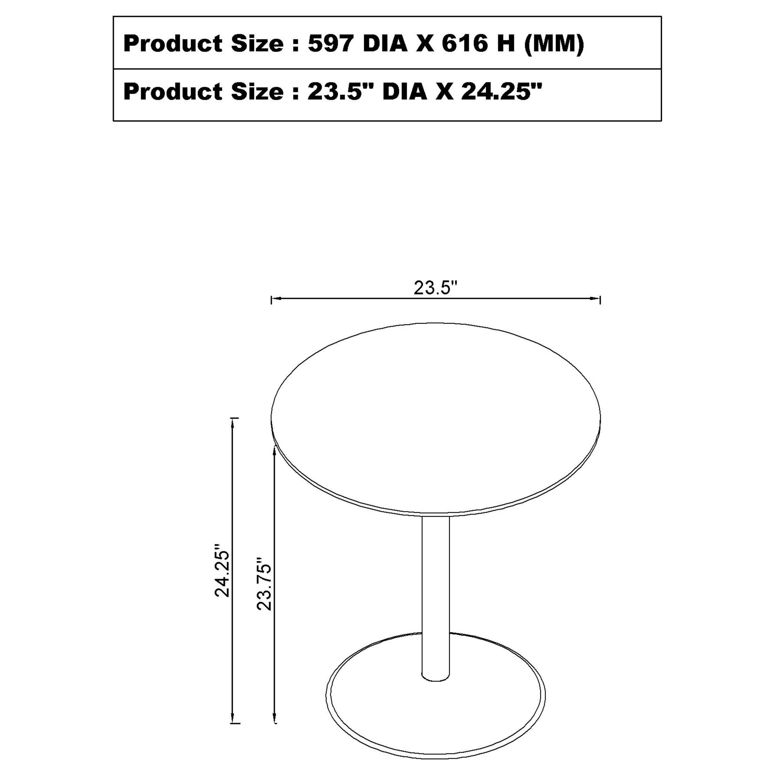 Ganso 3-piece Round Glass Top Coffee and End Table Set Black - 709688-S3