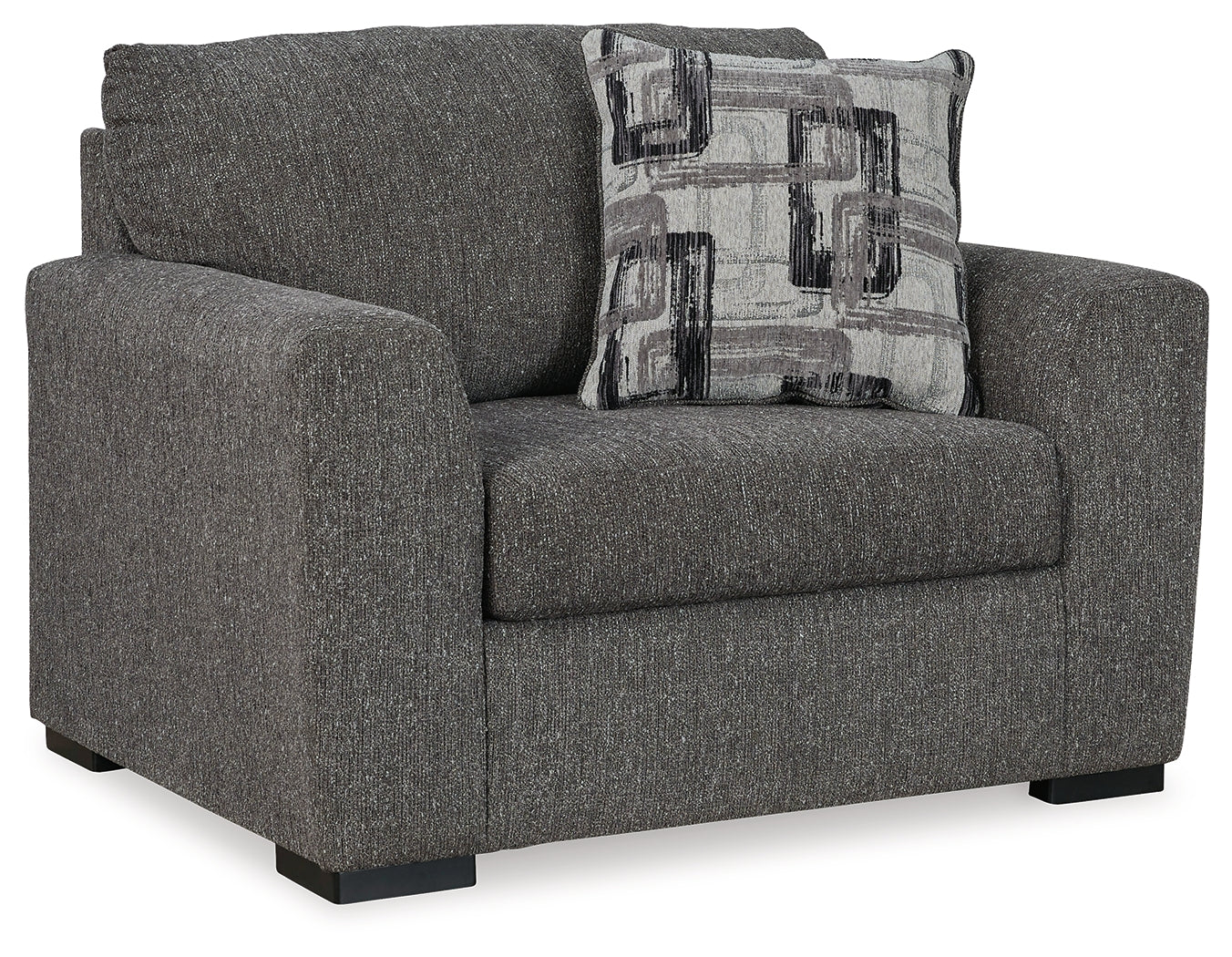 Gardiner Chair and Ottoman in Pewter - PKG015828