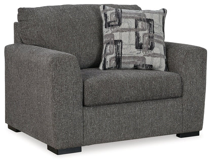 Gardiner Chair and Ottoman in Pewter - PKG015828