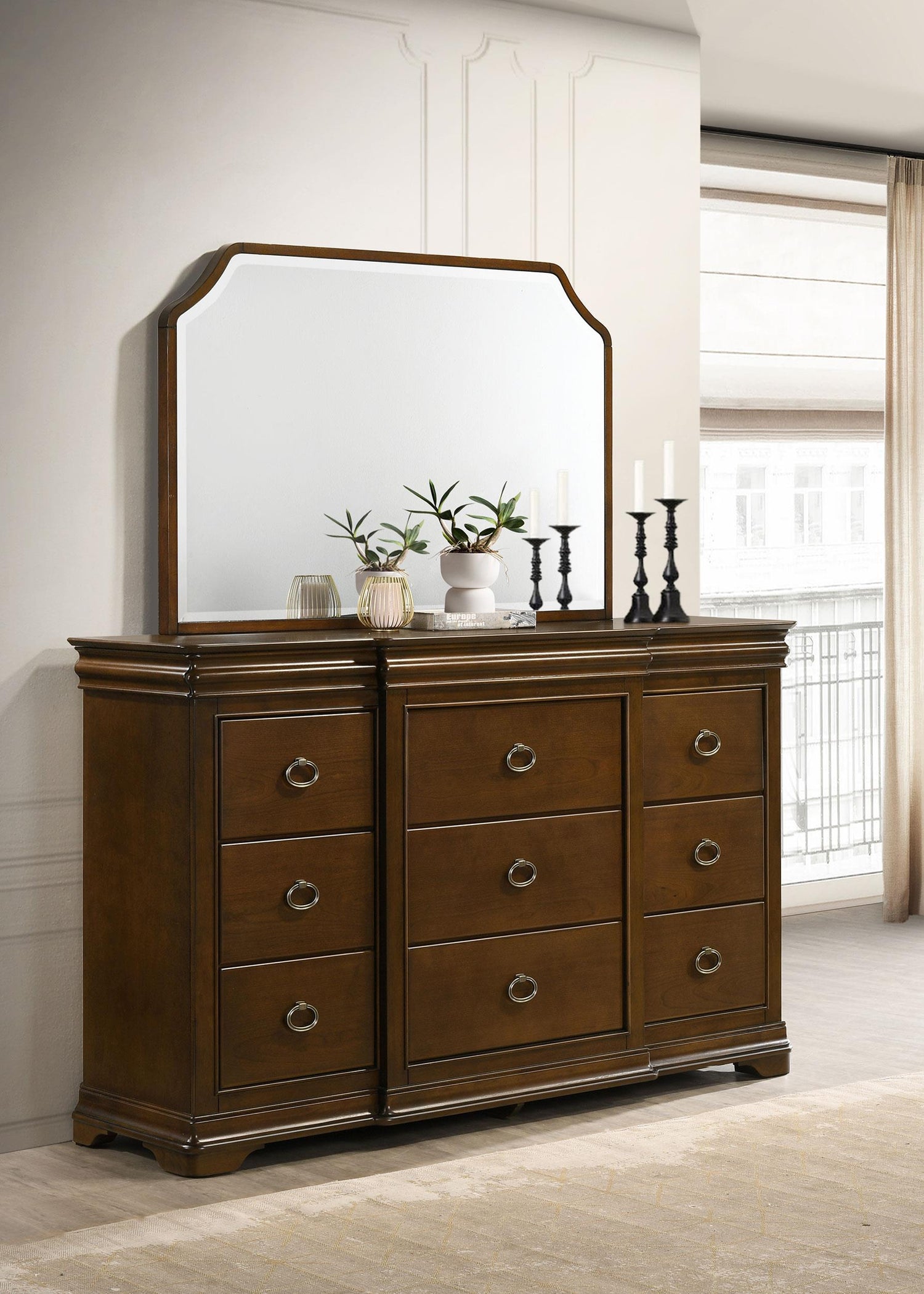 Garland 11-drawer Bedroom Dresser with Mirror Brown Cherry - 205303M