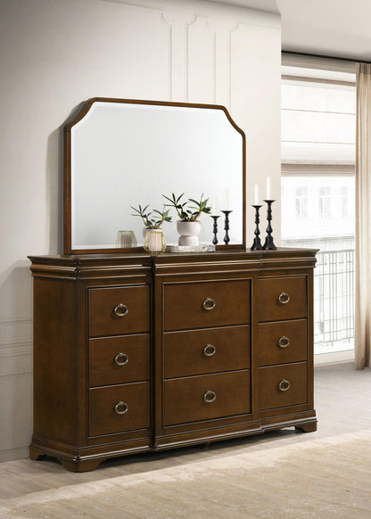 Garland 11-drawer Bedroom Dresser with Mirror Brown Cherry - 205303M