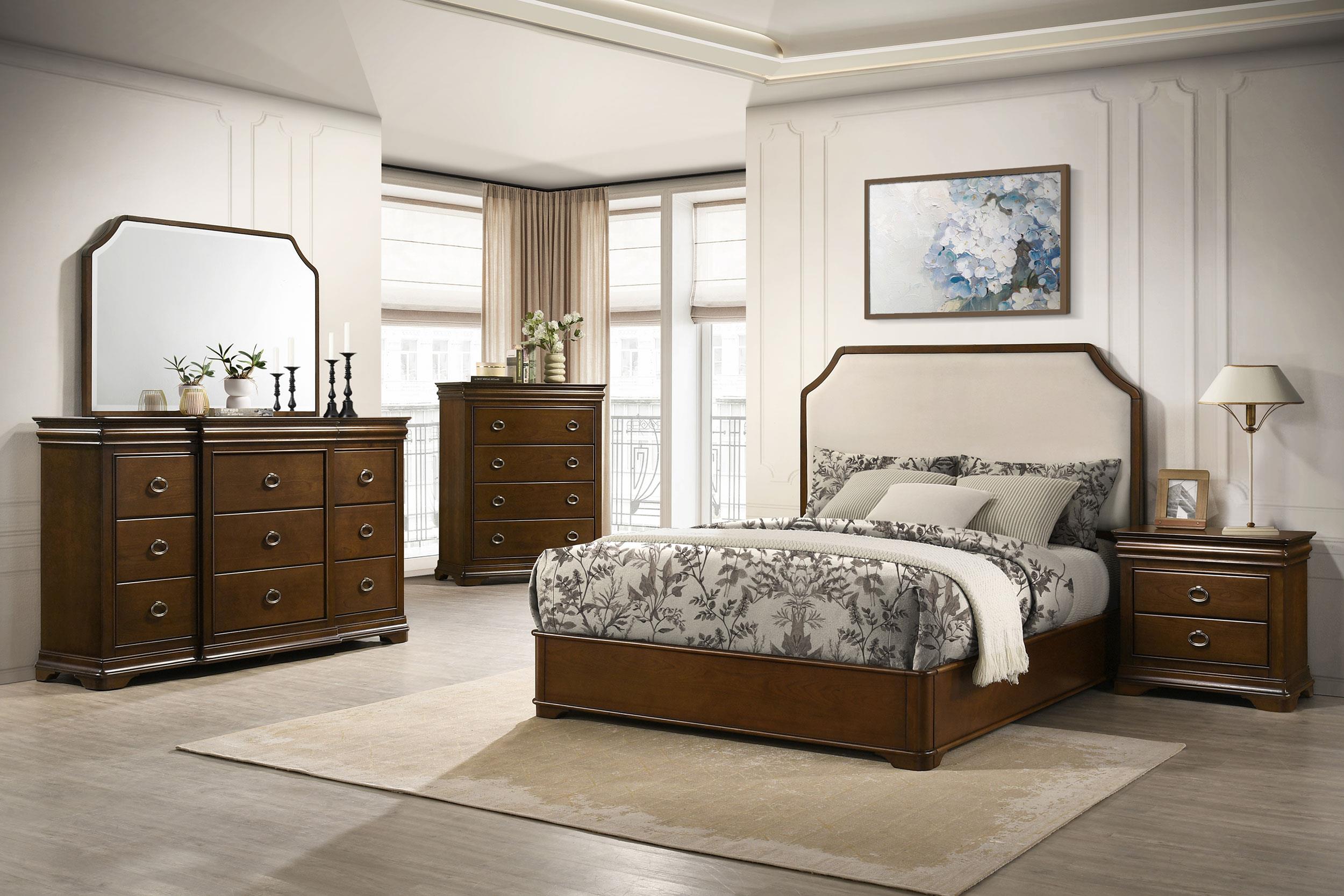 Garland 58-inch Queen Panel Bed Cream and Brown Cherry - 205301Q