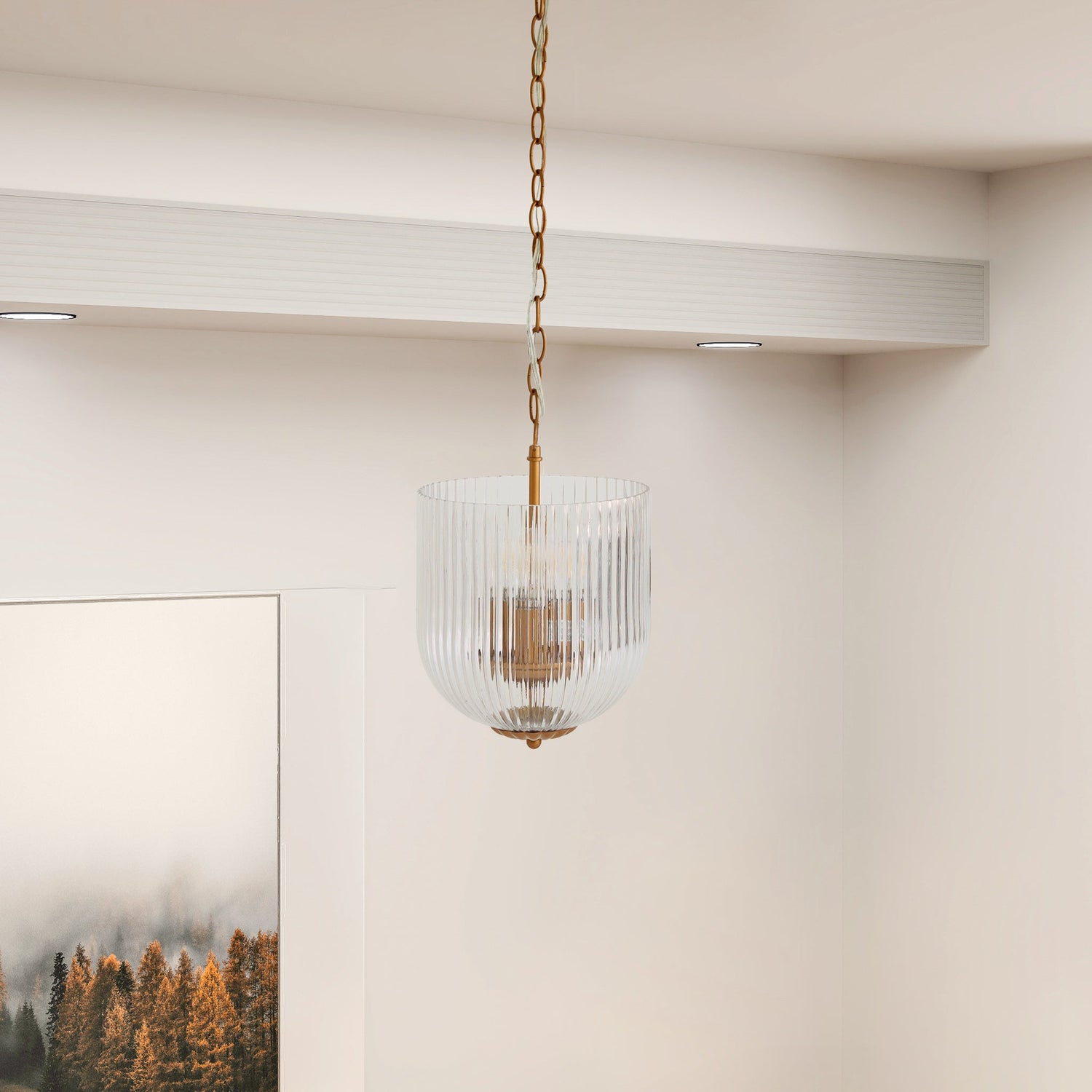 Garnet Pendant Lamp - Coarse Gold + Clear Glass - PNL04102701