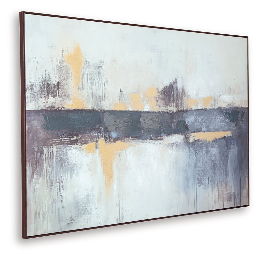 Gatesford Blue/White/Tan Wall Art - A8000479