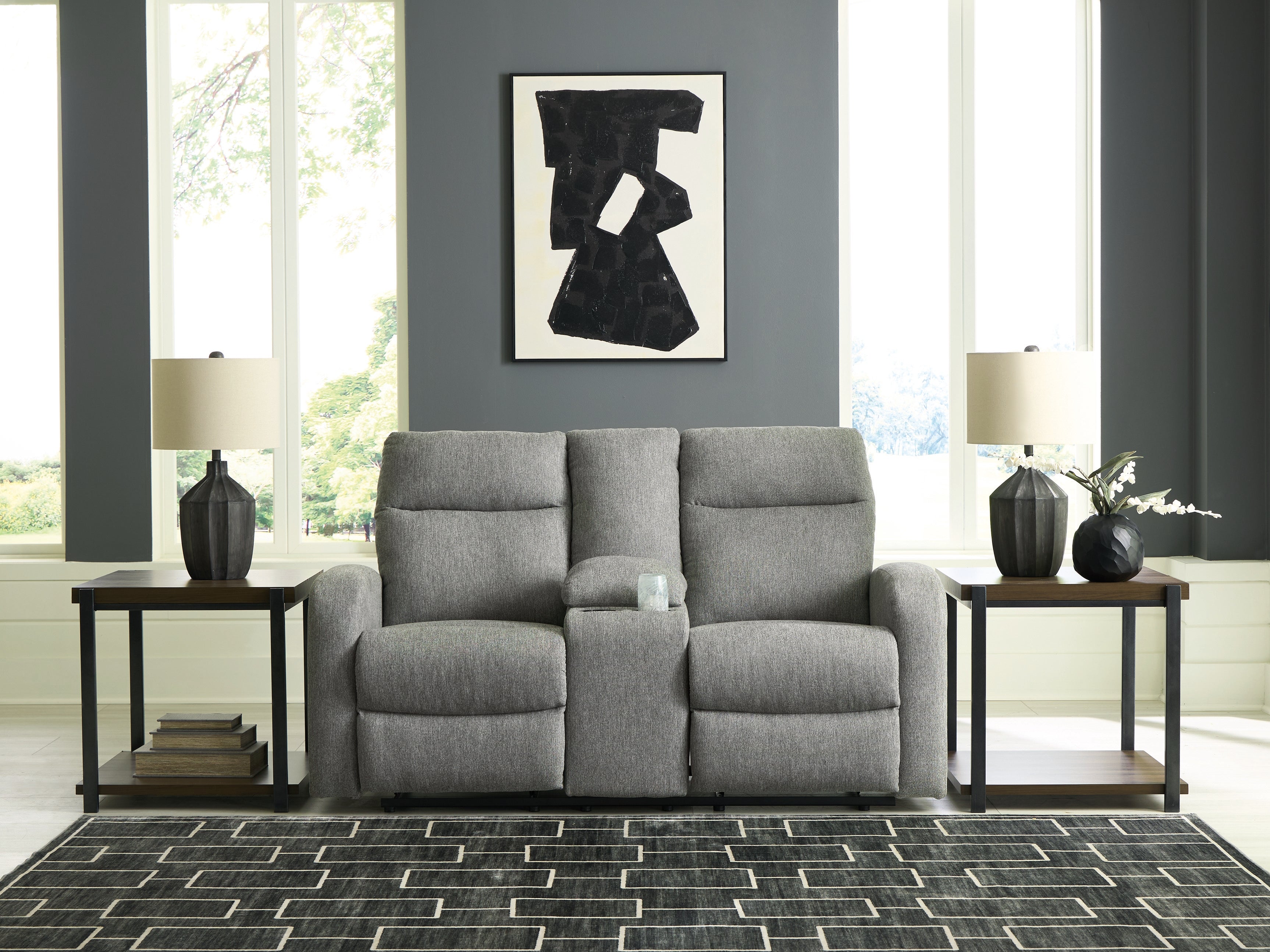 Gauntlet Sterling Reclining Loveseat with Console - PC4220494