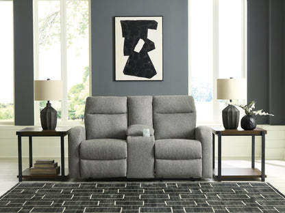 Gauntlet Sterling Reclining Loveseat with Console - PC4220494