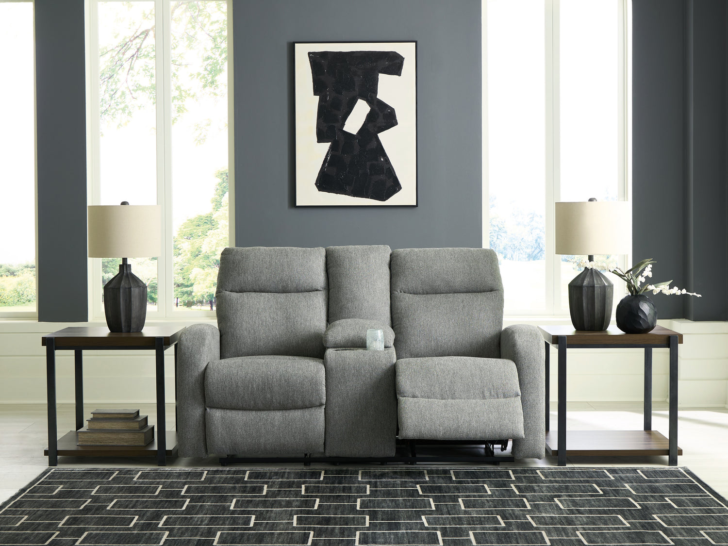 Gauntlet Sterling Reclining Loveseat with Console - PC4220494