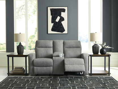Gauntlet Sterling Reclining Loveseat with Console - PC4220494