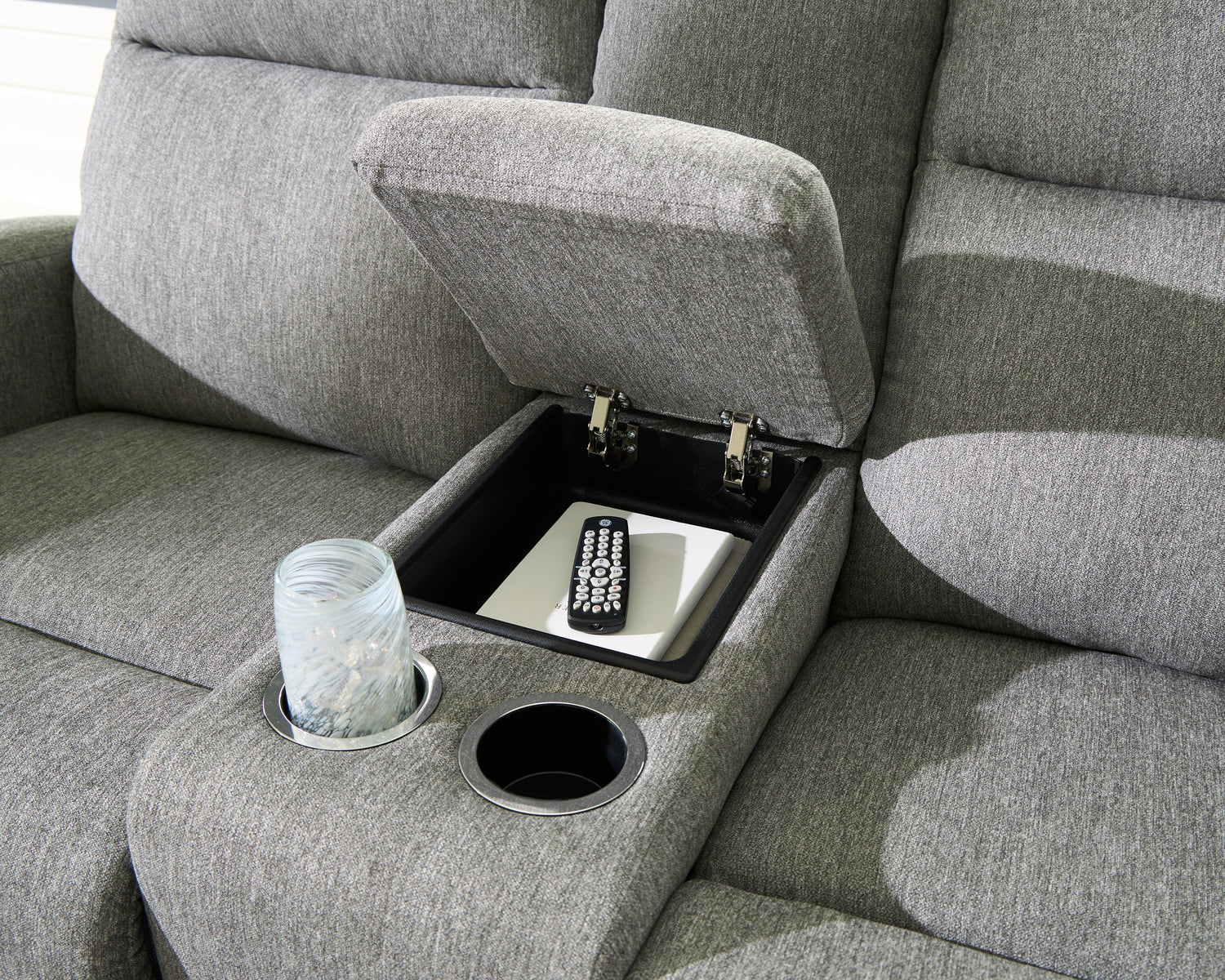 Gauntlet Sterling Reclining Loveseat with Console - PC4220494